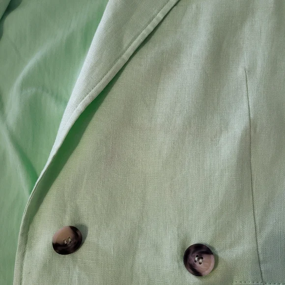 We The Free Bright Young Things Linen Blazer Vest Lime Green Sleeveless Size M - Picture 5 of 10